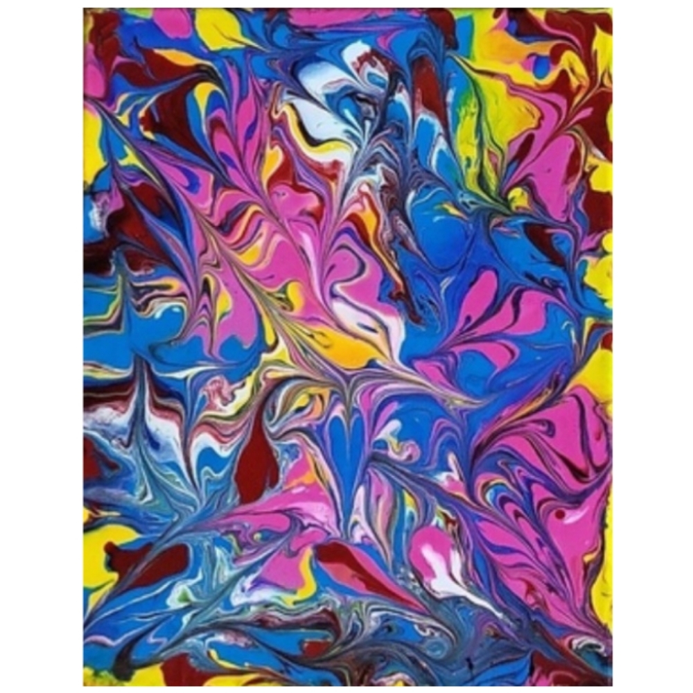 Hand Crafted Abstract Design 11x14 Inches Canvas Painting - Picture 2 of 4